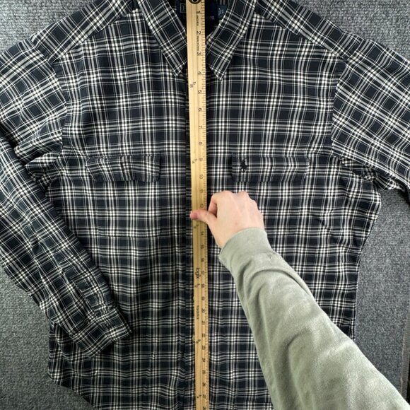 Polo Ralph Lauren Long Sleeve Button Up Shirt Plaid Blue Large Classic Pockets - Picture 3 of 16